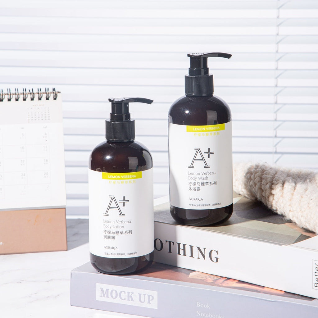AGRARIA shower gel and body lotion.