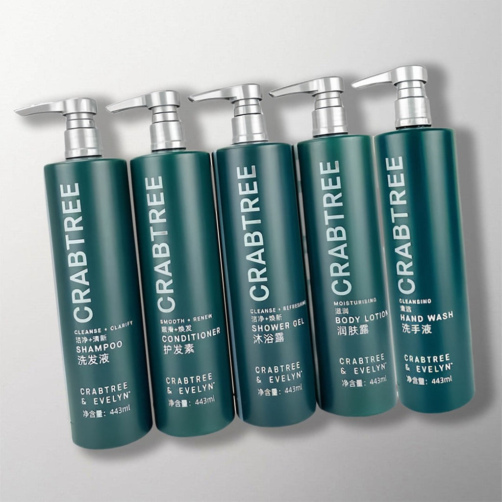 CRABTREE & EVELYN Shampoo & Conditioner & Body Lotion & Shower Gel & Hand Wash Bundle 443ML Each