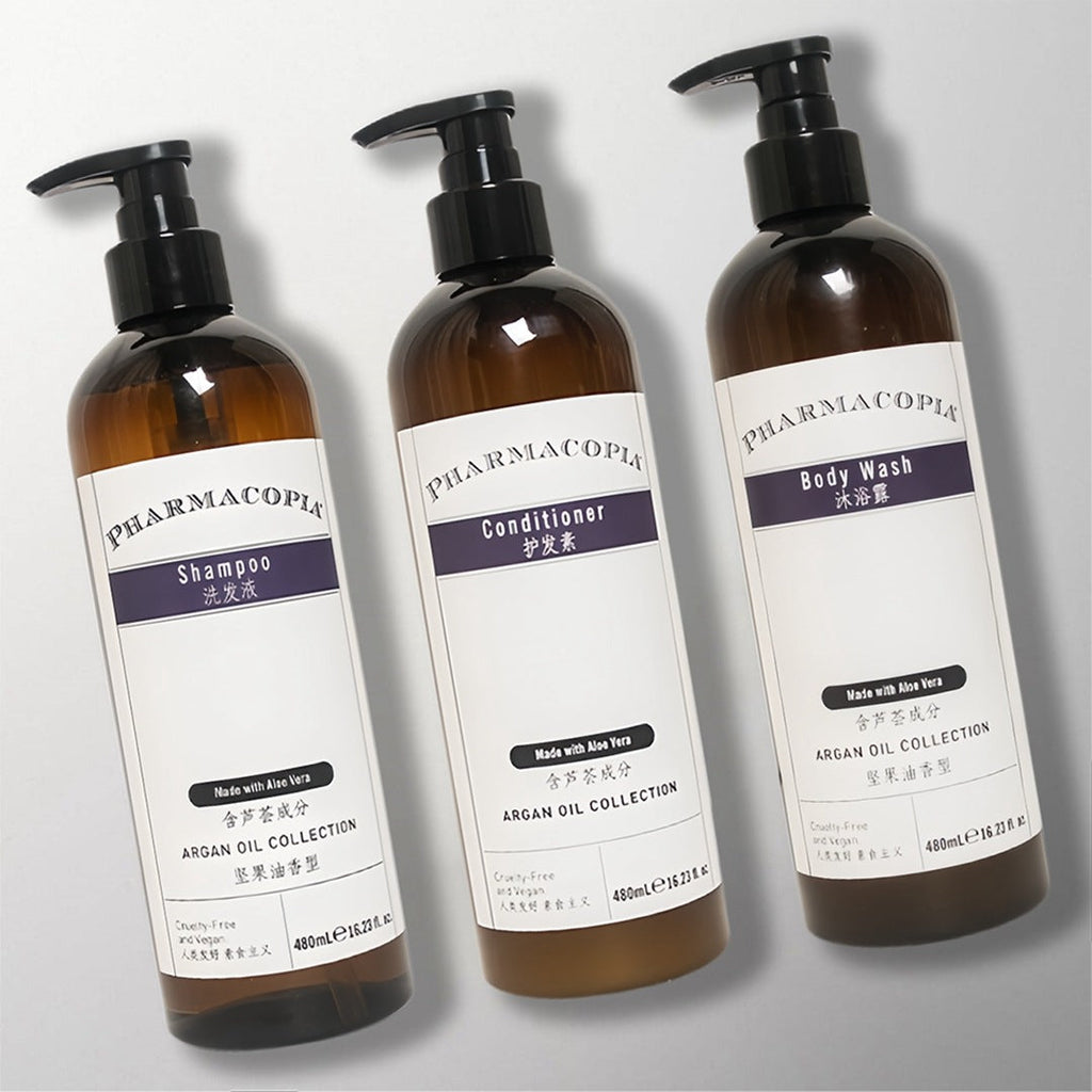 PHARMACOPIA Shampoo & Conditioner & Shower Gel Bundle 480ML Each